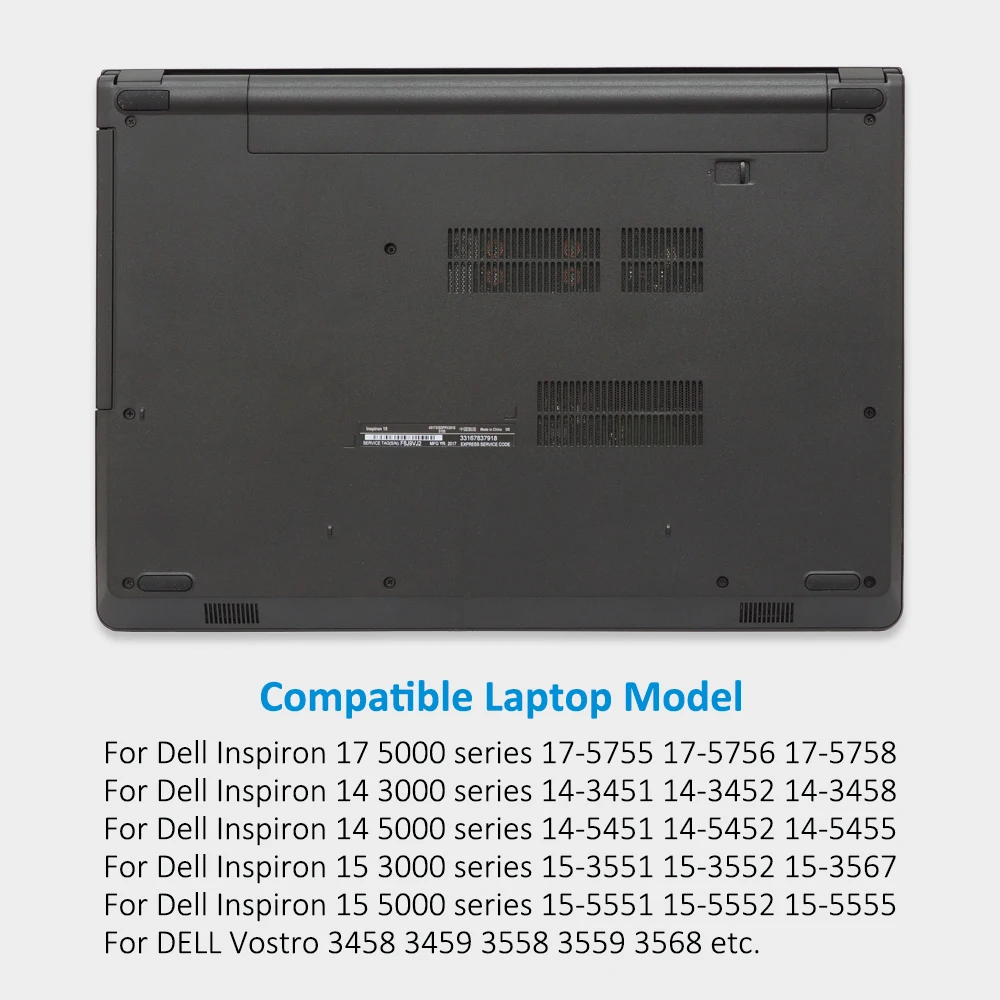 Imagem -06 - Kingsener-bateria para Dell Inspiron M5y1k 14.8v 3400mah 3565 3576 3476 3567 5758 5759 5555 para Dell Vostro 3558 3568 3578 3478