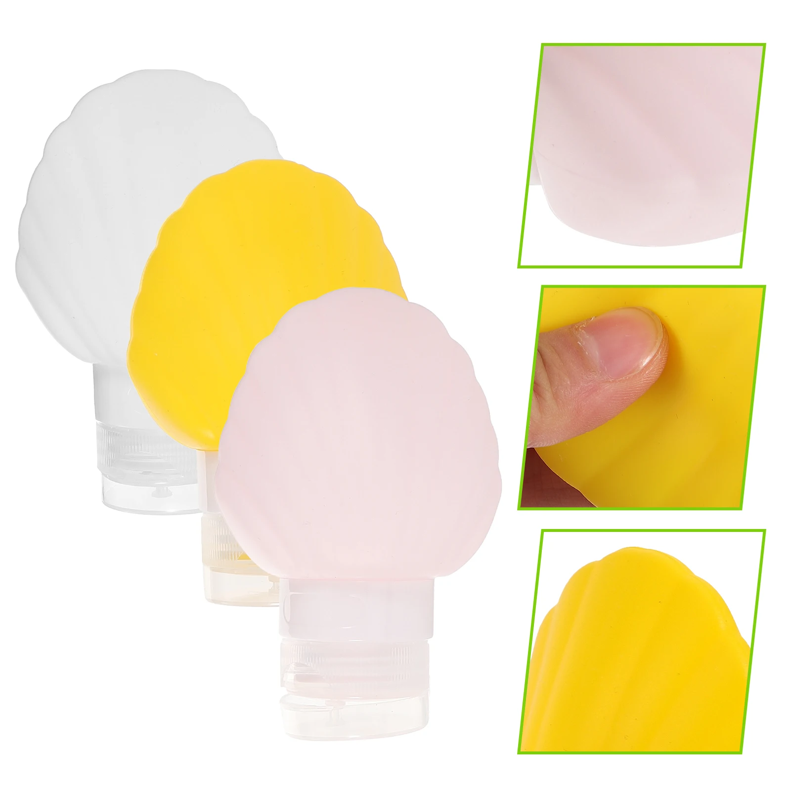 

3 Pcs Silica Gel Bottle Refillable Travel Size Silicone Bottles Empty Lotion Squeeze Shells Shampoo Portable