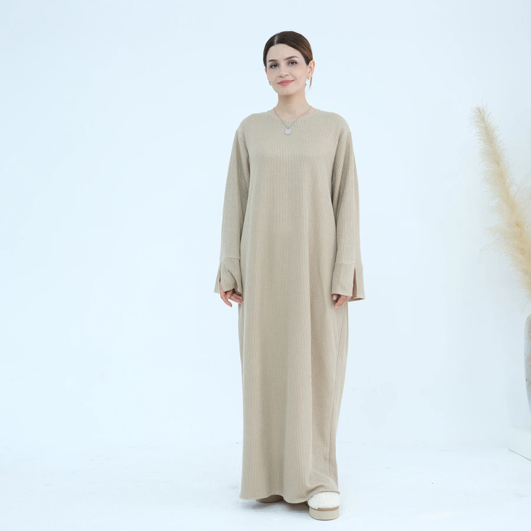 Autumn Knit Abaya Long Sweater Dress Women Warm Muslim Islamic Clothing Winter Ramadan Thick Robe Dubai Kaftan Knitted Jalabiya