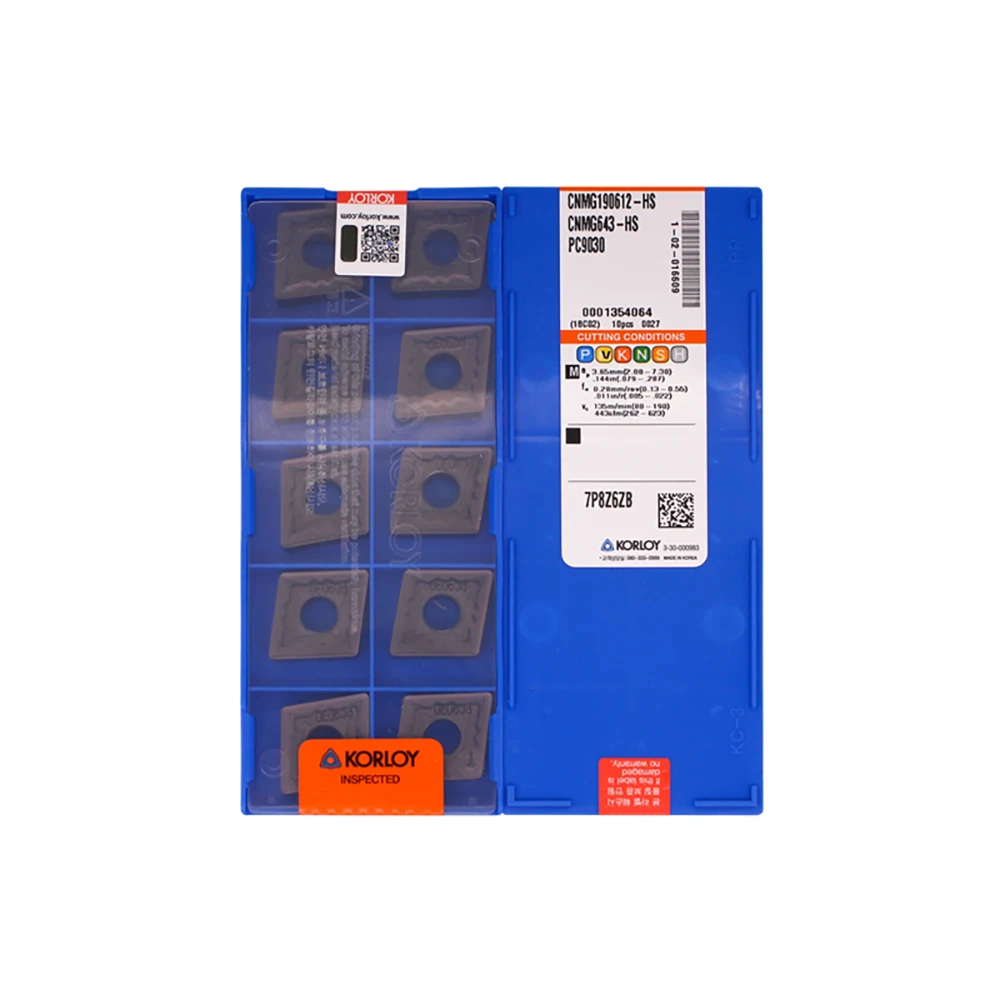 Korloy 100% Original CNMG 090308 120404 120408 120412 160608 160612 190608 190612 190616-ha-hm PC9030 NC3120 inserto de torneado
