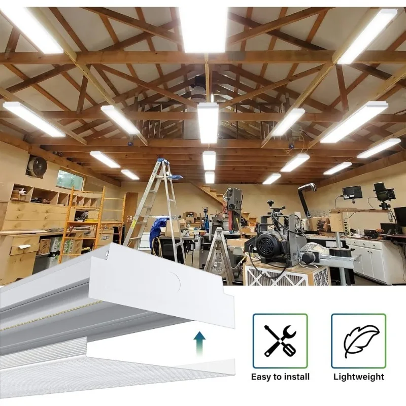 4FT LED ملفوفة متجر ضوء 40W 4400lm 5000K فلوش جبل تركيبات السقف للمرآب مكتب ورشة عمل الإضاءة 4 حزمة