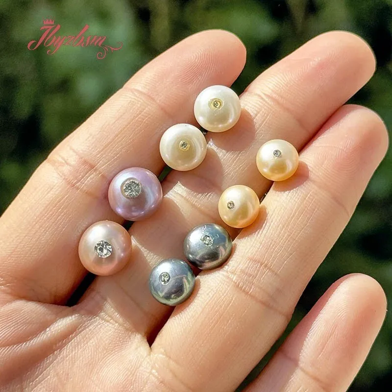 3x6-4x9mm Natual Button Shape Freshwater Pearl Stone Tibetan Silver Earrings For Woman Christmas Valentine\'s Day Gift 1 Pair