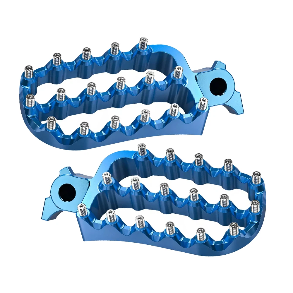 1 Pair Blue Wide Forged Foot Pegs Footrest Pedal Fit for Yamaha Tenere700 XTZ 700 Rally Edition 2024 2023 2022 2021 2020