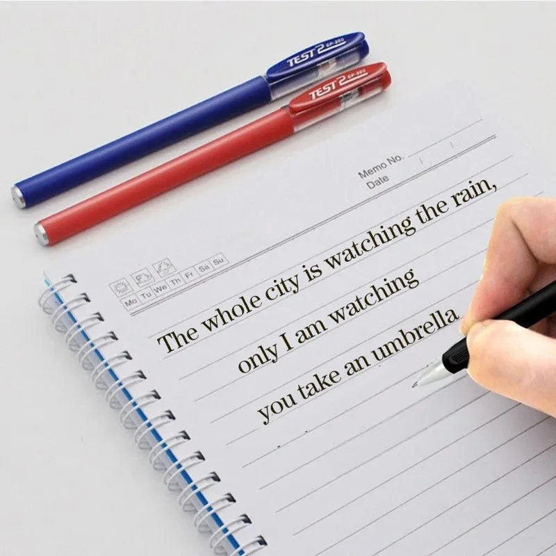 100 Pcs Black Frosted Gel Pen Carbon Pen Signature Pen Red And Blue Student Office Examination Special Pen Wholesale High Color