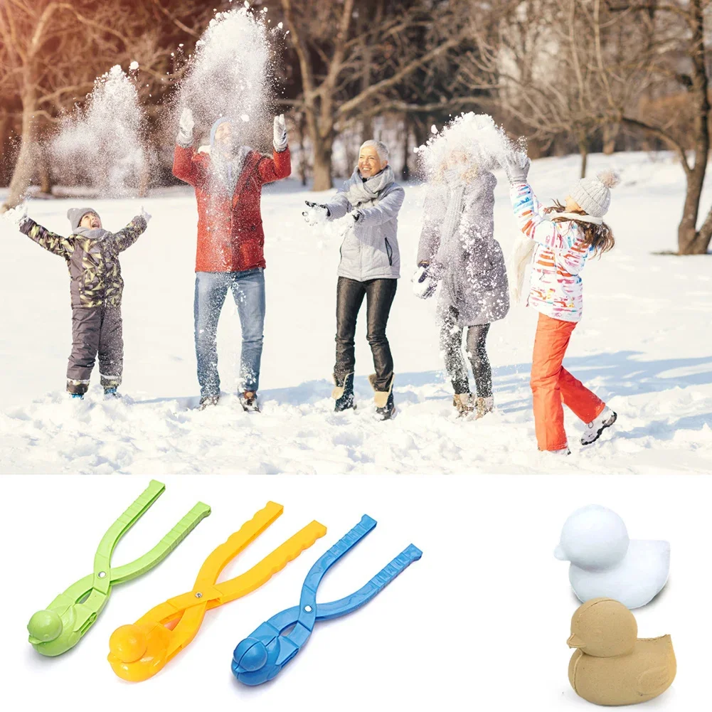 冬のプラスチック製雪玉メーカークリップ、子供用屋外砂雪玉型おもちゃ、アヒル雪だるまクリップおもちゃ、子供用ランダムカラー
