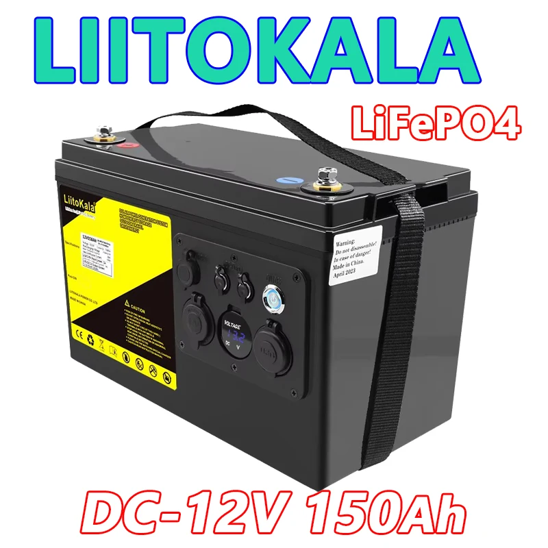 Liitokala 12V 300ah 200ah Lifepo4-batterij 100ah 120ah 150ah Campers Waterdichte Golfkar Batterij Off-Road Off-Grid Zonne-Energie