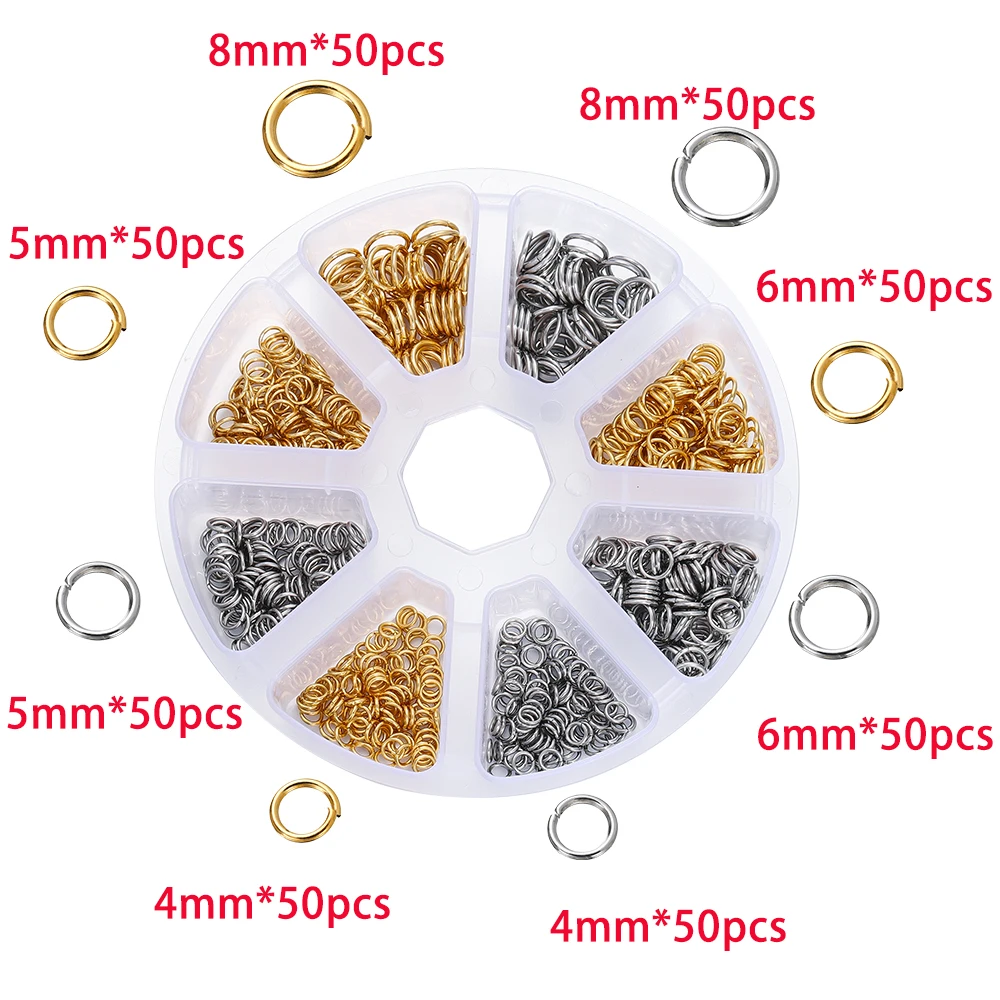 210-400 teile/schachtel Schmuck Machen Kits Karabinerverschluss Offene Biegeringe End Crimps Perlen Box Handgemachte DIY Armband Halskette Erkenntnisse
