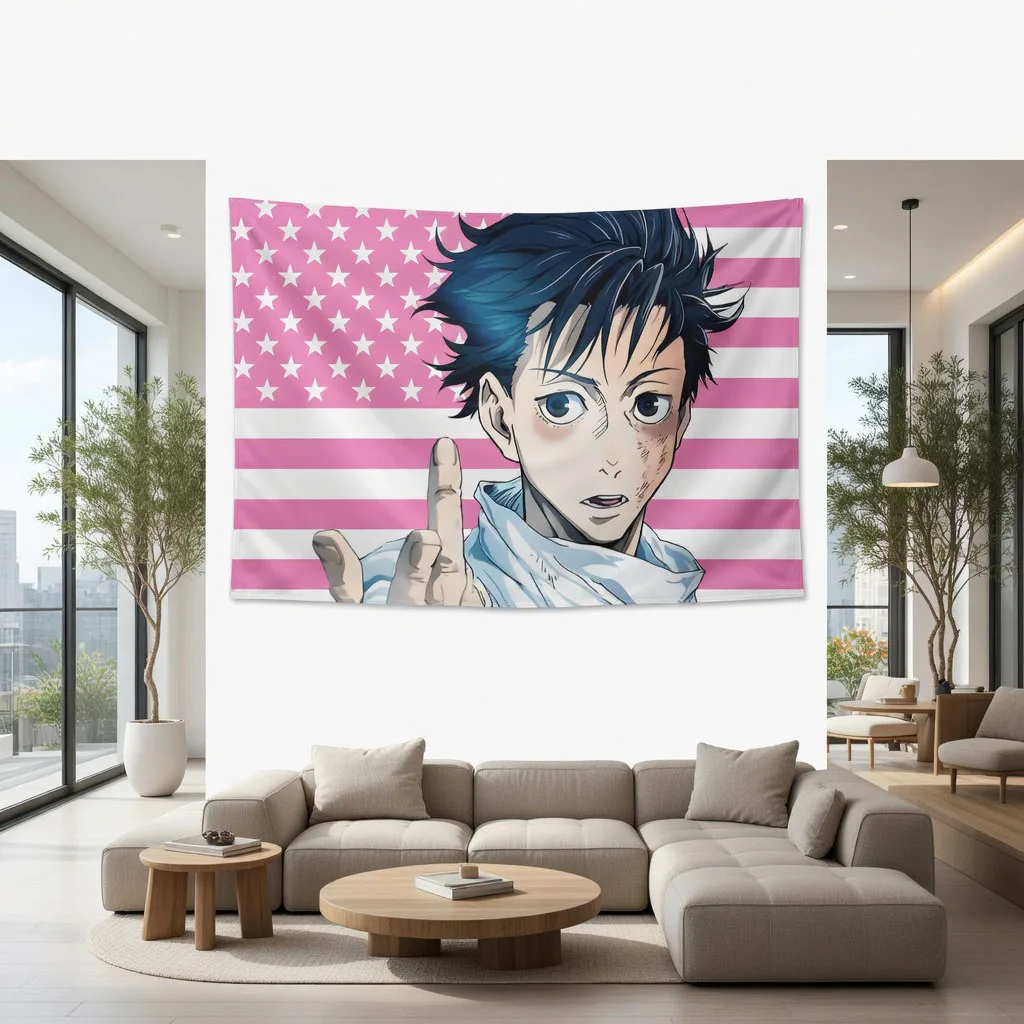1pc Yuta Okkotsu Anime Flag Tapestry, Jujutsu Kaisen Manga Wall Banner, Durable Indoor Outdoor Decor for Fans & Parties