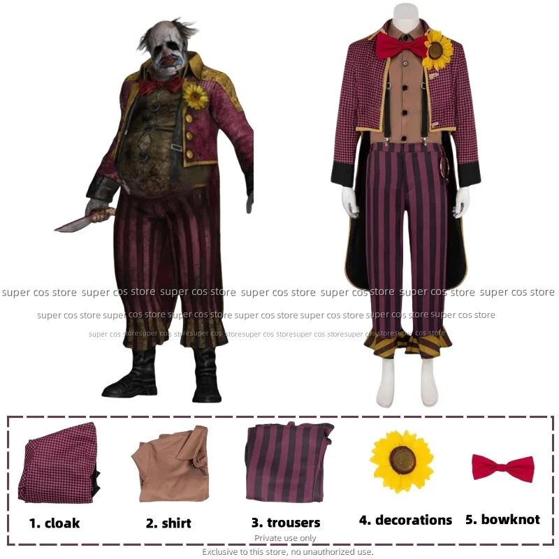 

THE CLOWN Cosplay Costumes Game Dead Daylight Role Play Uniform Halloween Carnival Party Outfit For Men