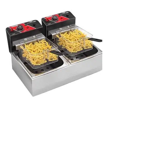 220V 치고 상업용 전기 튀김기 싱글/더블 탱크 치킨/칩스/도넛/푸드 스톨/스낵 기계 EB