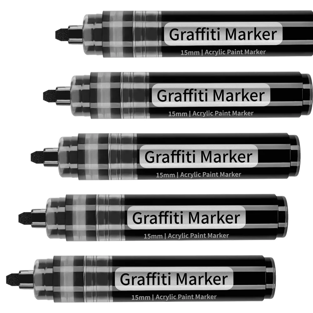 

Portable Plastic Marker DIY Non Fading 15mm Wide Tip Large Acrylic Paint Pens Wear Resistant Large Acrylic Pen Student