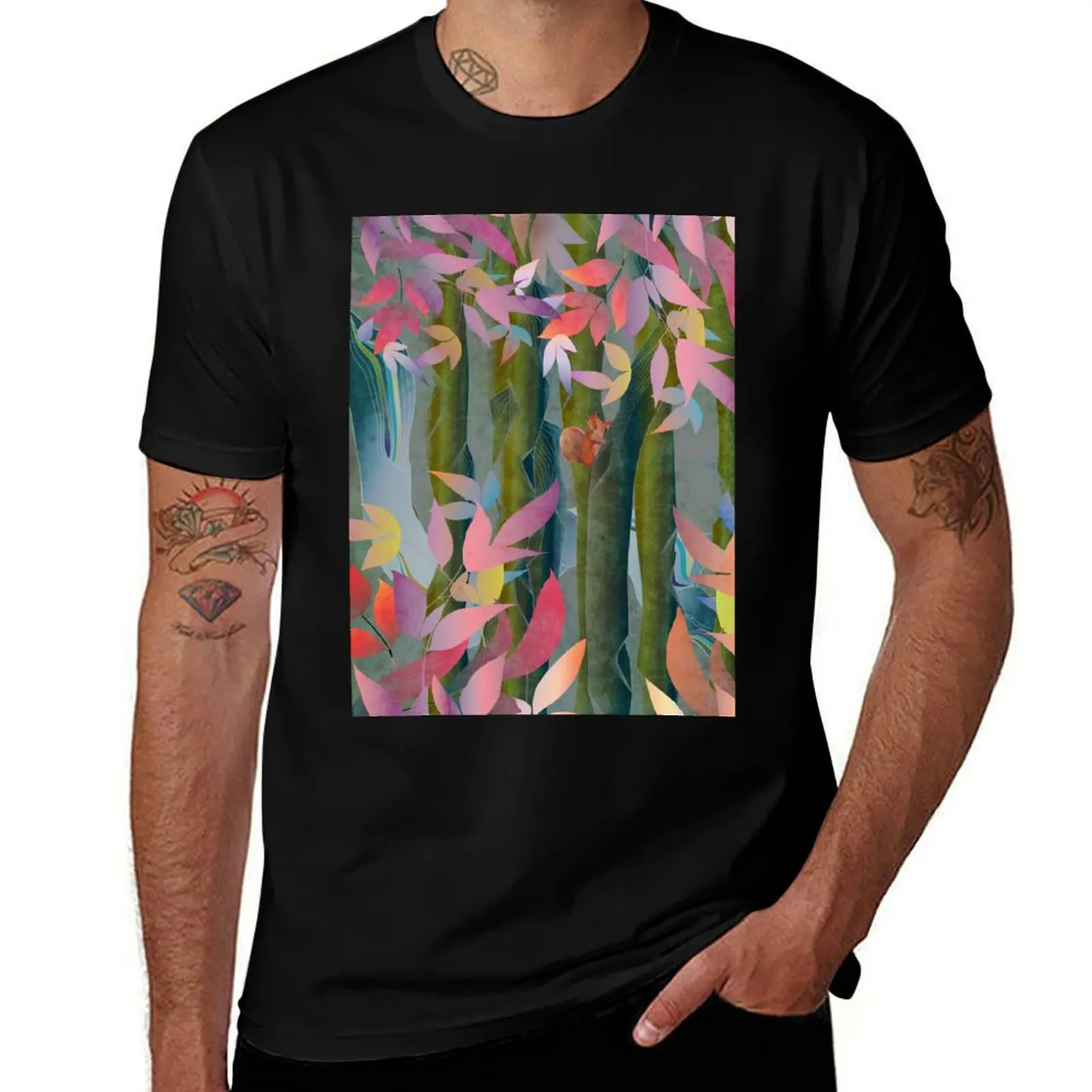 Autumn by a Waterfall T-Shirt g man t shirts for men T-Shirt