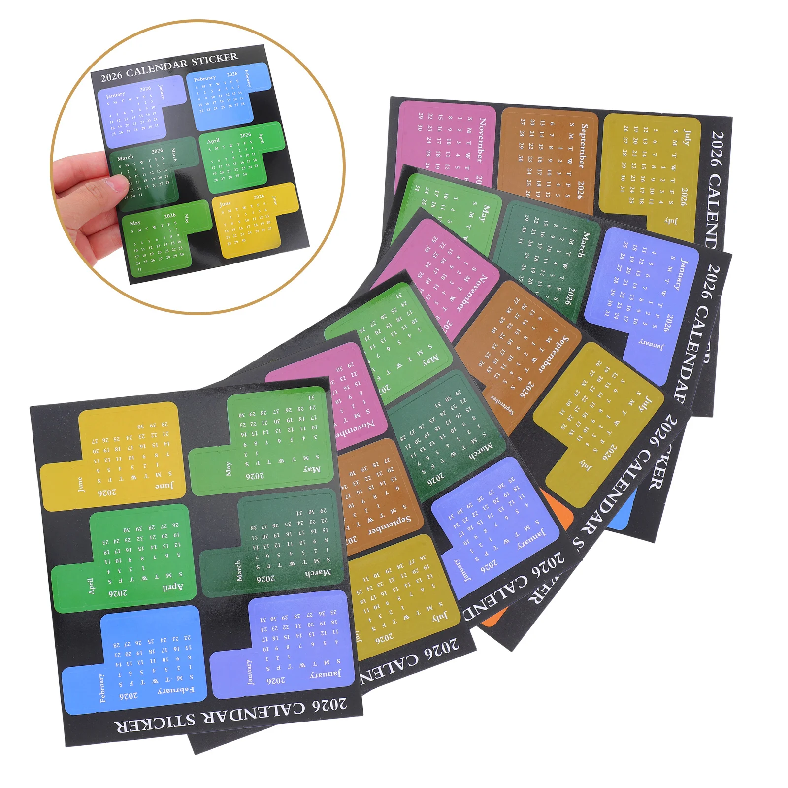 

6 Sets Calendar Sticky Paper Date Stickers Index Tabs Labels Month for Planner Adhesive Scrapbook Planners Notebook