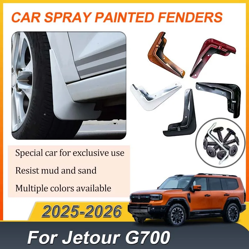 

4PCS For Jetour G700 2026 Accessories 2025 Car Spray Baking Mud Painted MudFlaps Protect MudGuards Fender Flares Car Accessories
