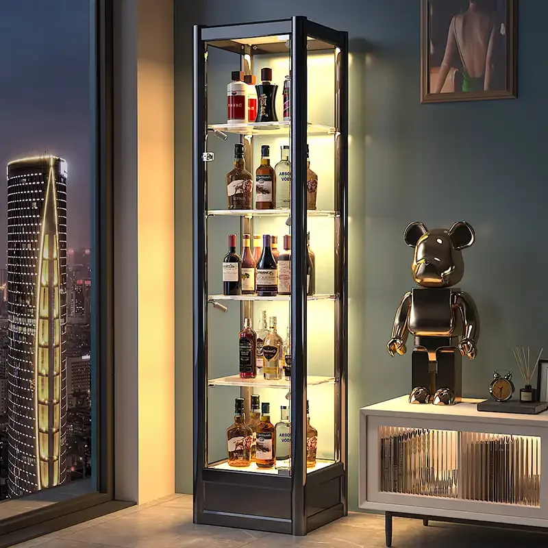 

Роскошный современный винный шкаф из алюминиевого сплава ручной работы, прочный, с большой вместимостью, для гостиной, отеля, дома, винного погреба