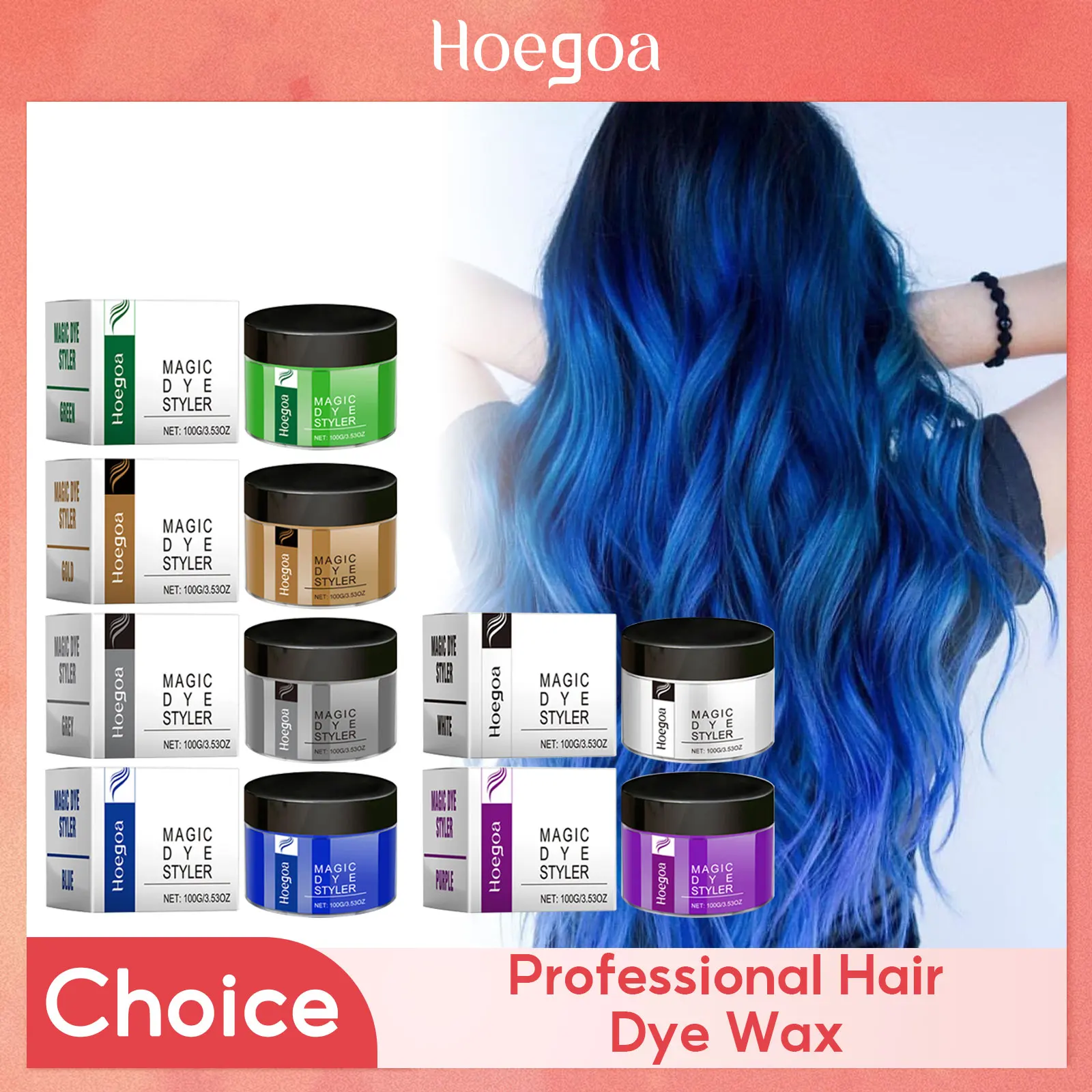 Tinte de cera para Color de cabello, 6 colores, blanco, azul, marrón, Natural, mate, nutre, crema de estilismo para teñir el cabello de larga duración para mujeres y hombres