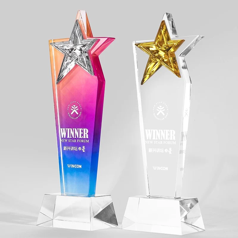 Glass Star Award Cup Music Artistic Trophy Beauty Awards Business Gift for Excellent Employee Artistic Achievement Recognition