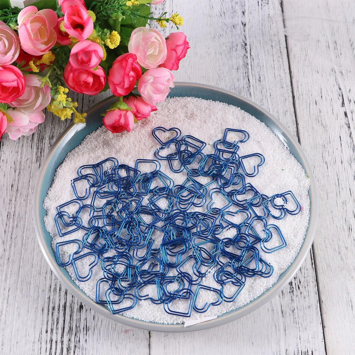 

100pcs Love Heart Shaped Paper Clips Nonskid School Clips Bookmark Clips Bulk for Home Office School Women