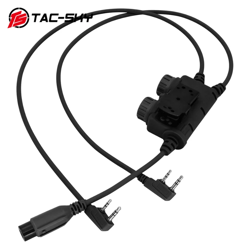 

TS TAC-SKY Tactical Ptt Dual Communication RAC Ptt Kenwood Plug for Baofeng UV5R Airsoft ShootingTactical Headset Walkie-Talkie