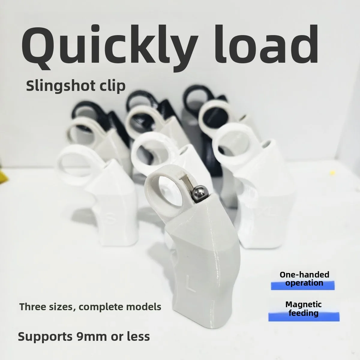 3PCS XL Bowbow Launcher Classic DIY Bowbow Launcher Magazine 3D PRINT PLASTIC HAND HOLDER Printing XL for 9m Diameter Balls EDC