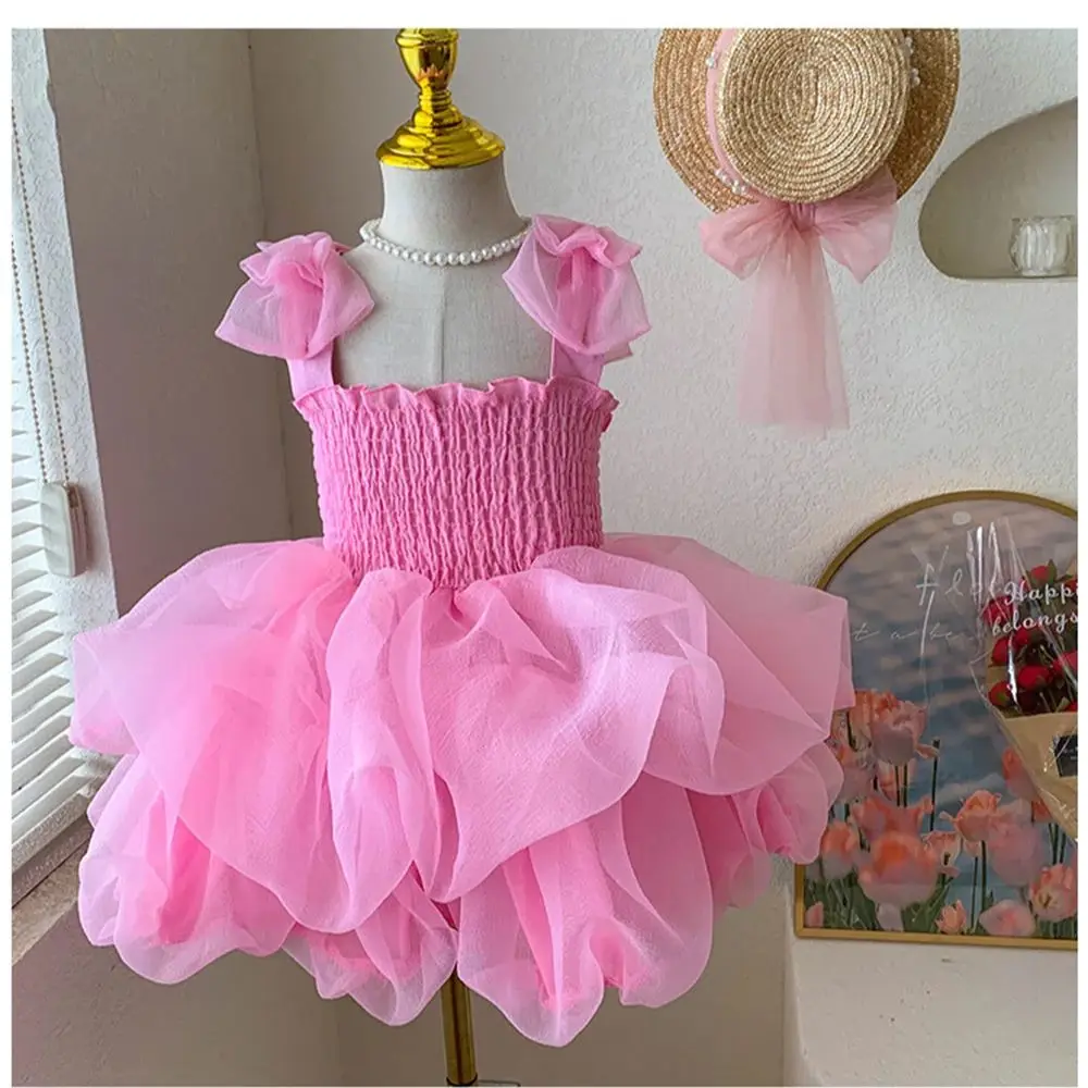 23181 Summer Children\'s Princess Dress Girl\'s Fluffy Skirt Mesh Skirt Suspender Skirt Kid Dress