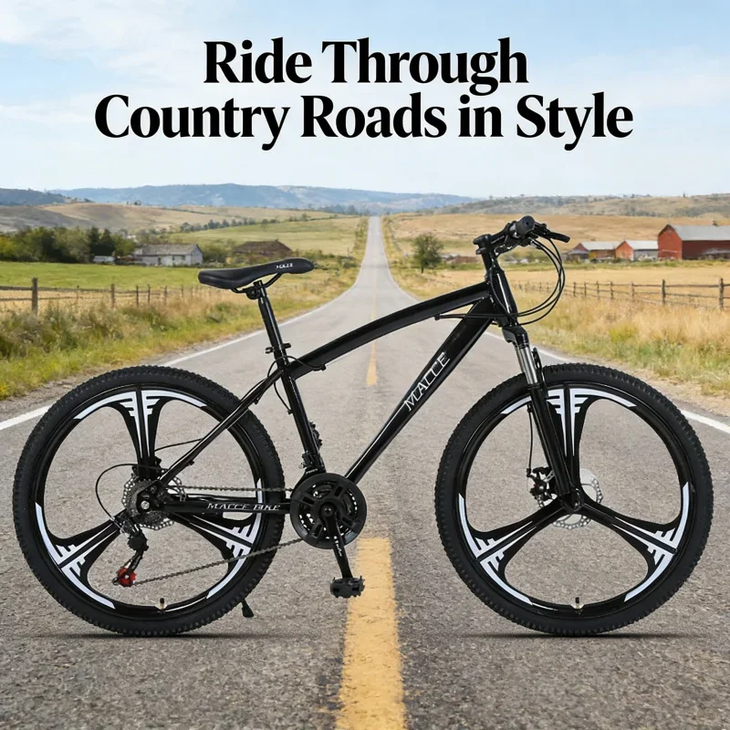 Zwarte 24-inch Drie-Mes Mountainbike met Variabele Snelheid Systeem Off-Road Outdoor Student Fiets Een stuk Dropshipping