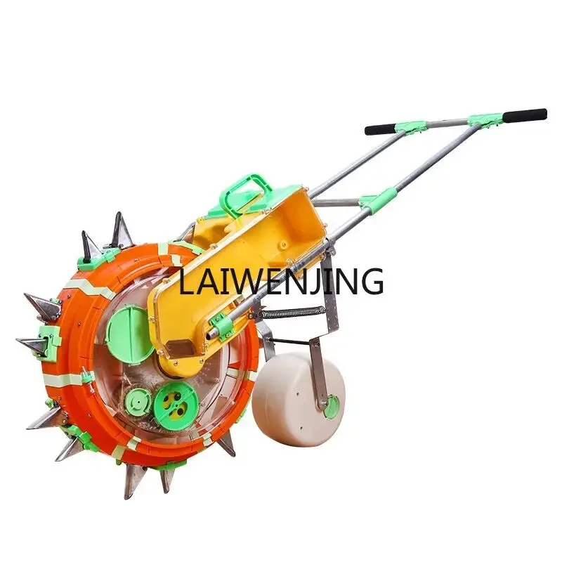 

HLZ new hand-push seeding and fertilization all-in-one machine multi-functional small spot seeder