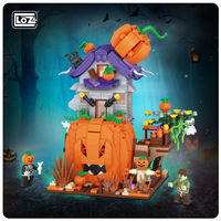 loz small particle mini Building Block Pumpkin House assembly children's street view children's educational toy model