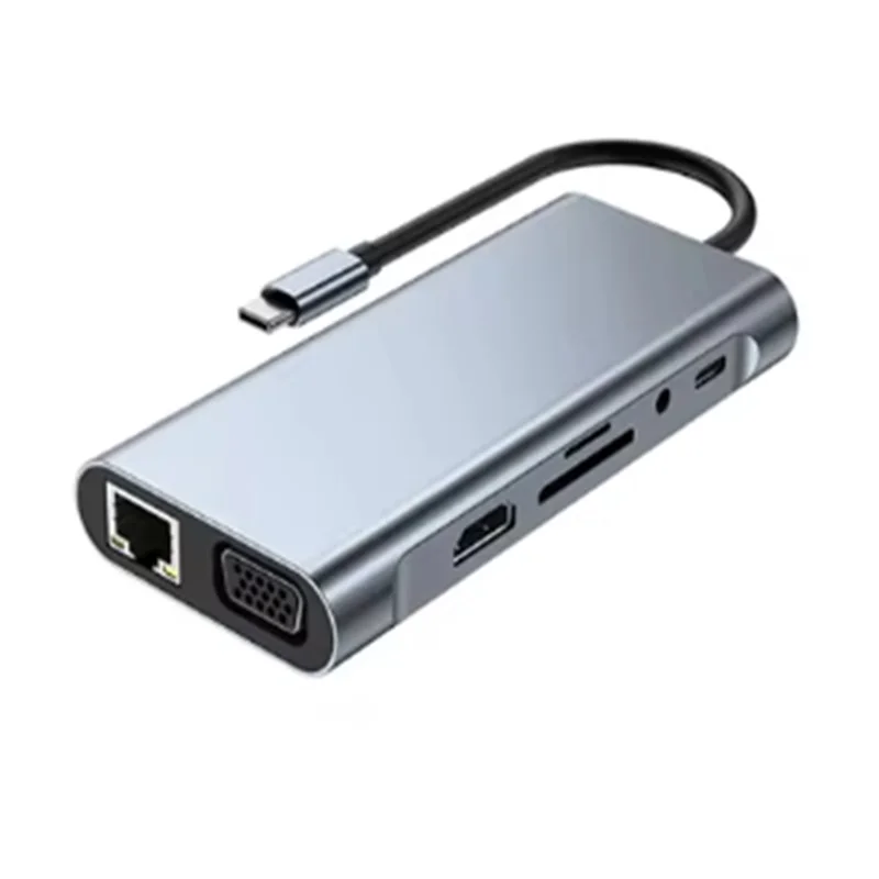 USB C Hub Type C Splitter Type C 3.1 To 4K HDMI Adapter with RJ45 SD/TF Card Reader PD Fast Charge for MacBook Notebook Laptopp