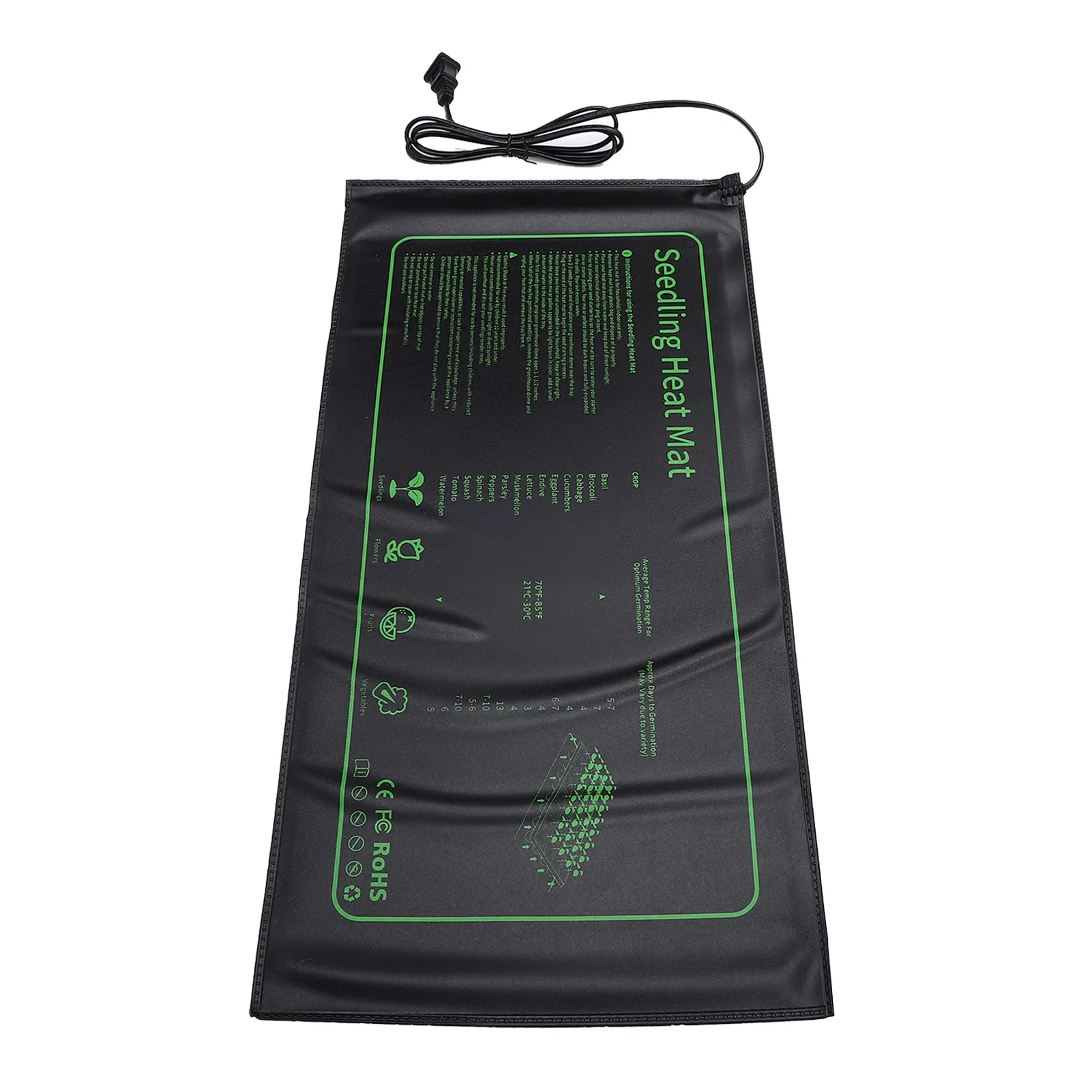 

10x20 дюймов нагревательный коврик для растений, водонепроницаемая грелка для проращивания, комнатного садоводства, теплицы, террариума, укоренения рептилий