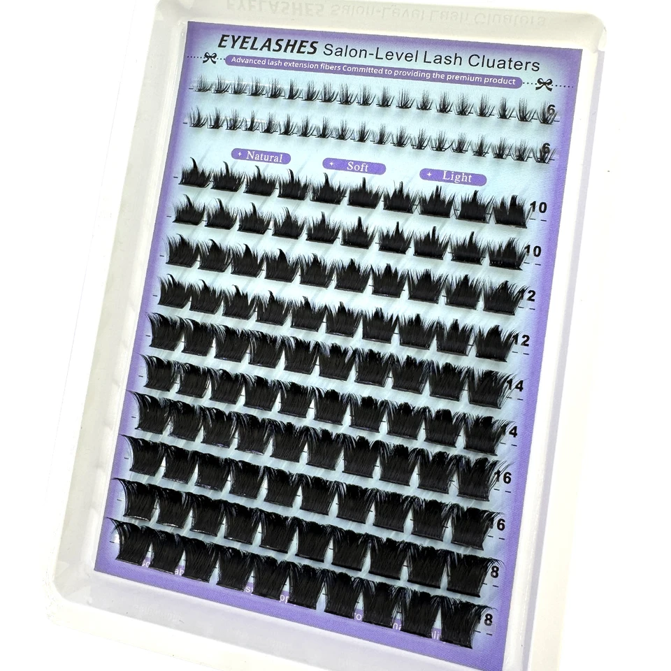 Pestañas individuales Wispy con picos, estilo salón, DIY, curva D, extensiones de pestañas individuales con púas 2