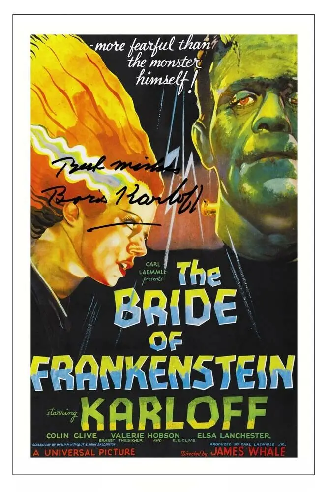 BRIDE OF FRANKENSTEIN Signed Photo MOVIE, Art Silk Poster,wall art decor living room