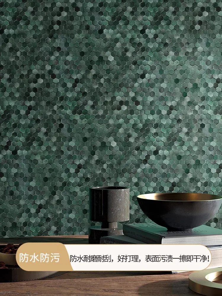 Hexagonal Self Adhesive Mosaic Tile, 3D Wall Tile for Living Room, Kitchen, Bathroom Background, Small Partic Wall