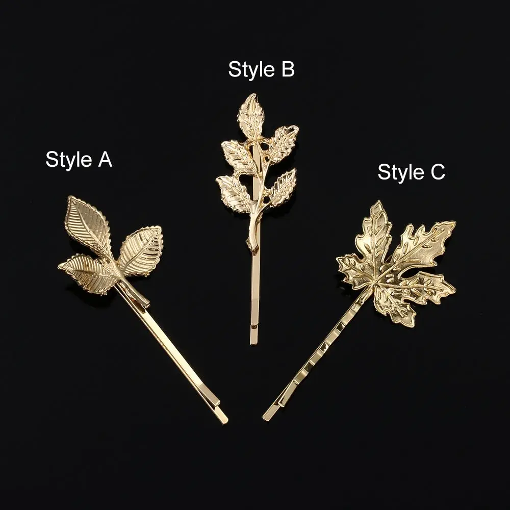 Elegant Metal Hair Accessories Bobby Pin Barrettes Leaf Shape Bride Hairpins Women Hair Clip