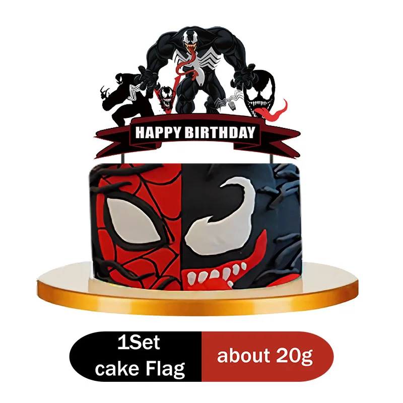 VENOM Theme Balloon VENOM Birthday Party Decoration Balloons Disposable Tableware Sets for Kid Boy Girl Party Birthday Supplies