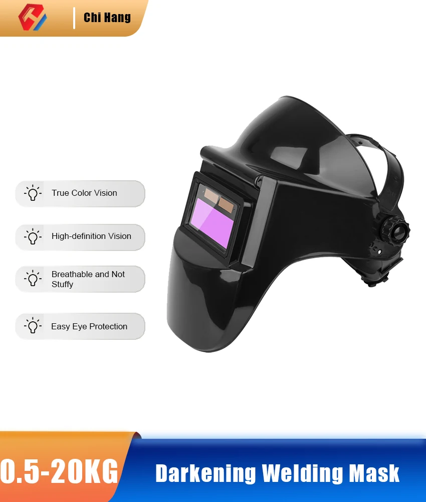 

Solar Auto-Darkening Welding Helmet, Argon Arc Welding Head-Mounted Face Shield, Portable Electric Welding Shield