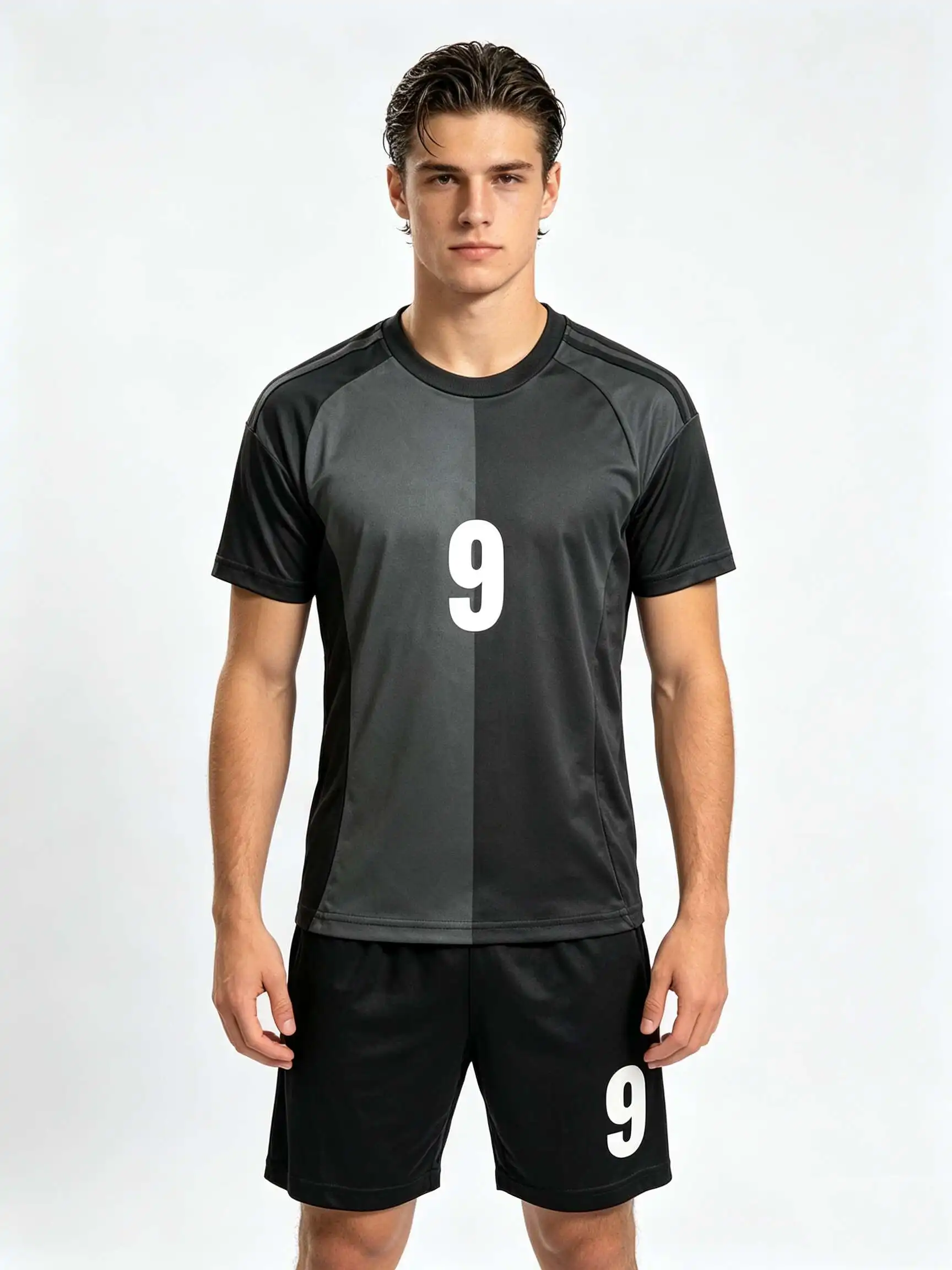26/27 Unisex Blank Soccer 2‑Piece Set, Kids Adults Parent‑Child Kit, Custom No.1 7 8 9 10 for School Outdoor Team Sports red 10