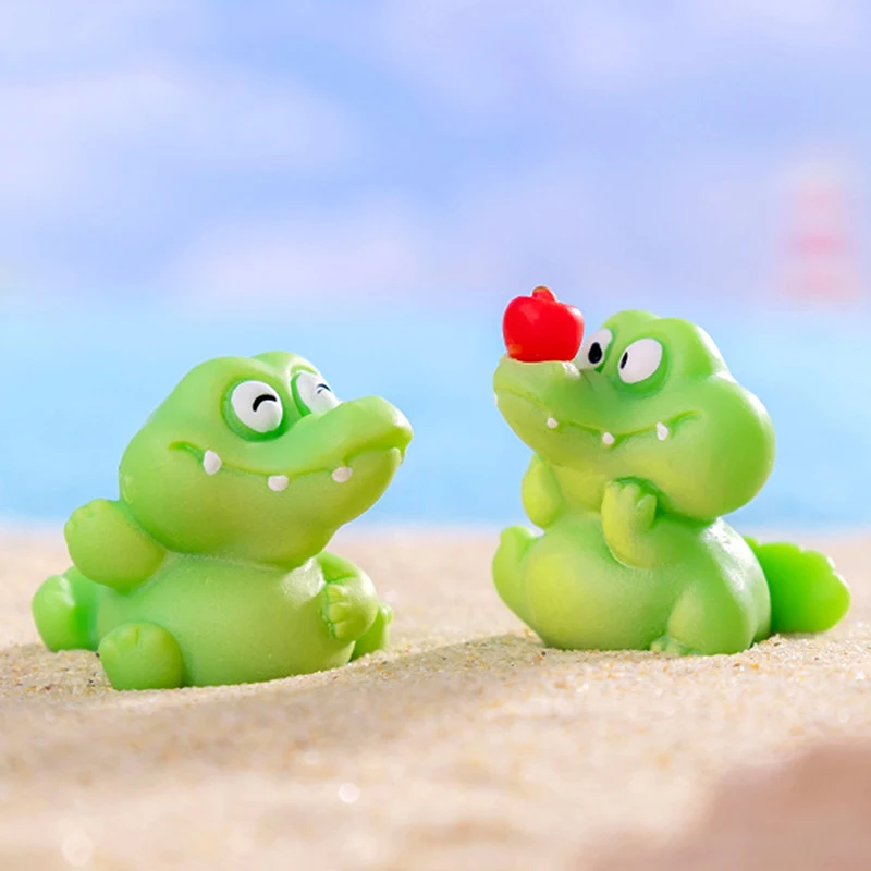 Cartoon Cute Crocodile Small Statue Cartoon Microlandscape Figurines Ornaments Funny Creative Miniatures Home Decoration Gifts - view 6