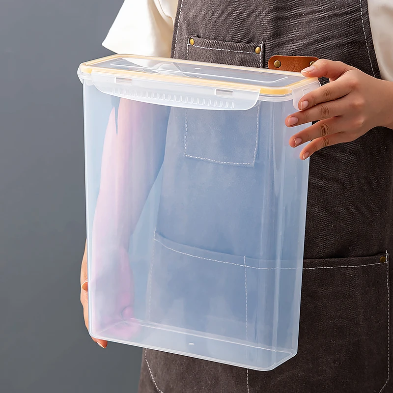 

Transparent Plastic Rectangular Storage Box Preservation Container Sed Dry Goods Canister for Kitchen Storage Multi-Purpose