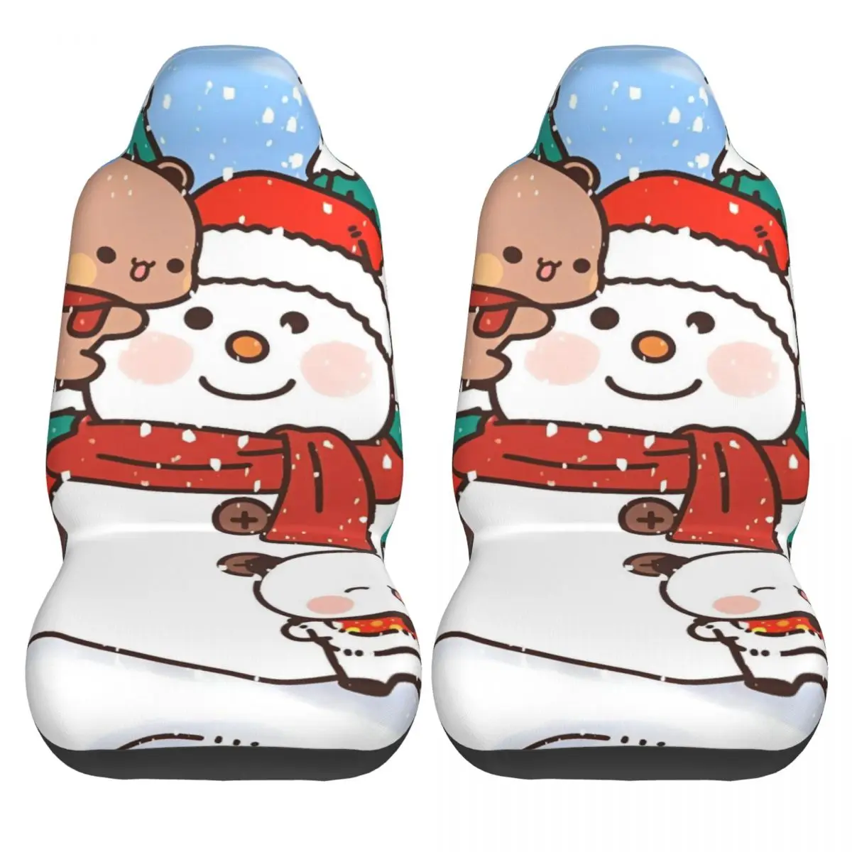 

Bubu Dudu Car Seat Covers Christmas Auto Polyester Auto Seat Covers Stretchy 2 Pcs Universal Cover