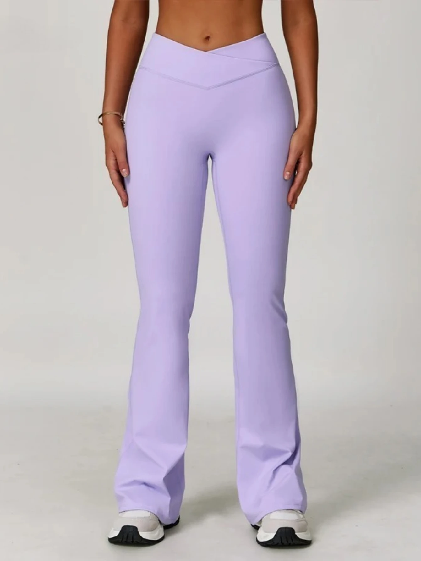 

Женские брюки для йоги, быстросохнущие, с высокой талией, облегающие, повседневные брюки, беговые, фитнес, теннисные, расклешенные брюки, новый стиль 2025 года.