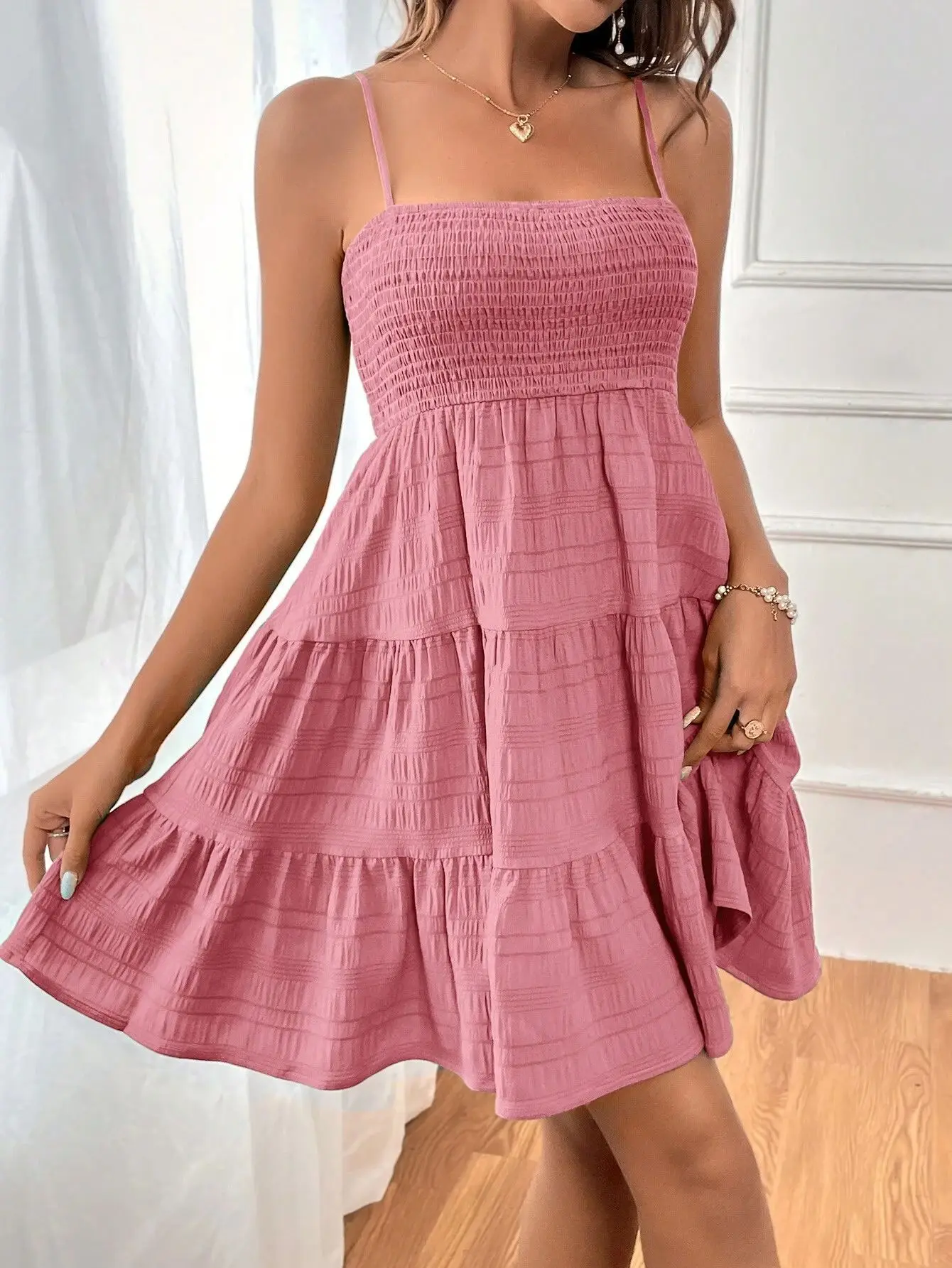 2024 European and American Amazon cross-border women's summer new style one-line collar thin suspender solid color versatile image 6