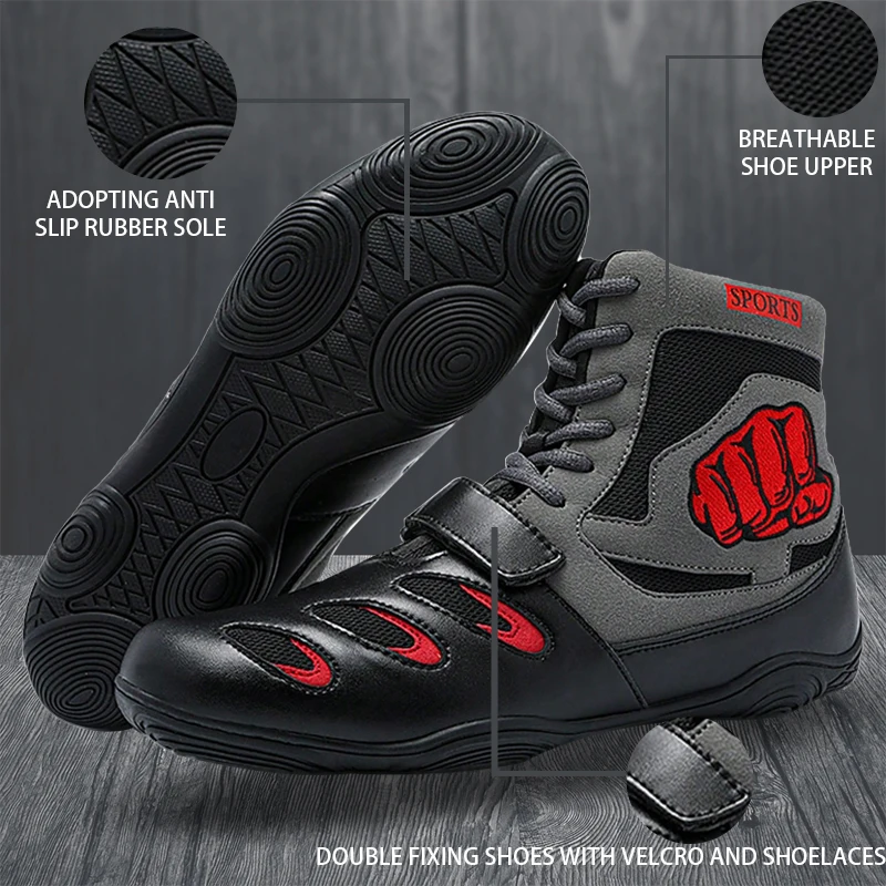 

New Style Professional Boxing Shoes Men Comfortable Boxing Sneakers Breathable Wrestling Fighting Shoes Non Slip Combat Sneakers