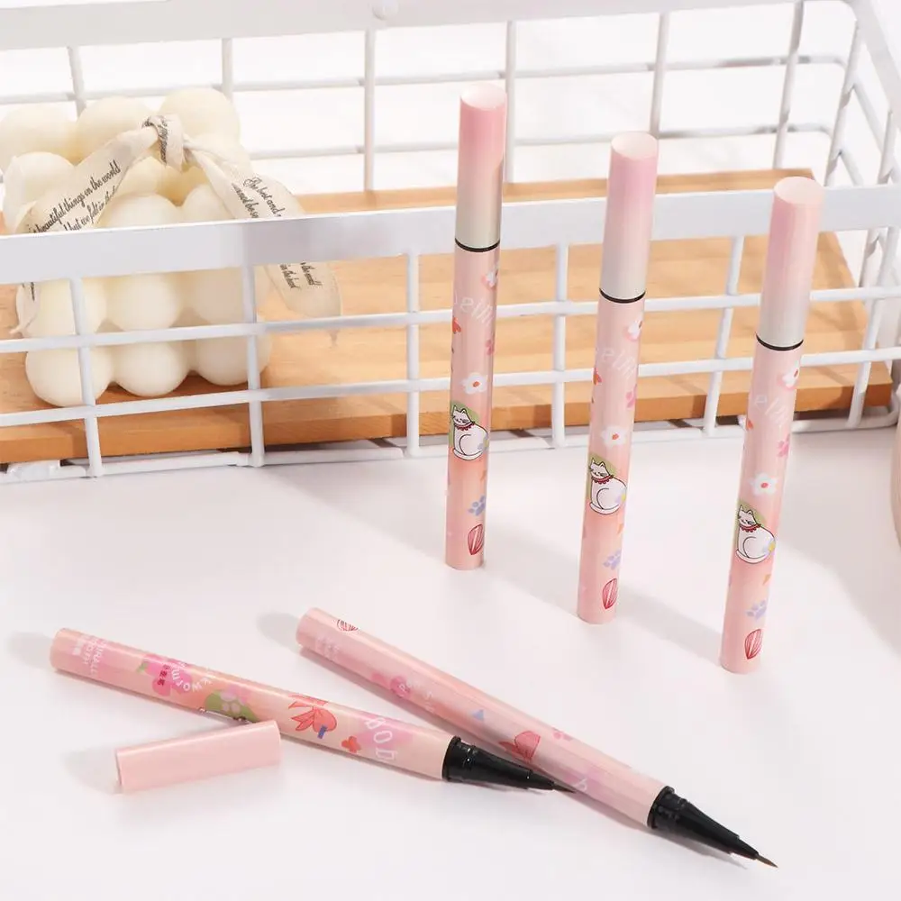 Eye Makeup Tools Waterproof Liquid Eyeliner Quick-drying Ultra-fine Colored Eyeliner Black/Brown/Pink Matte Silkworm Pen Girl