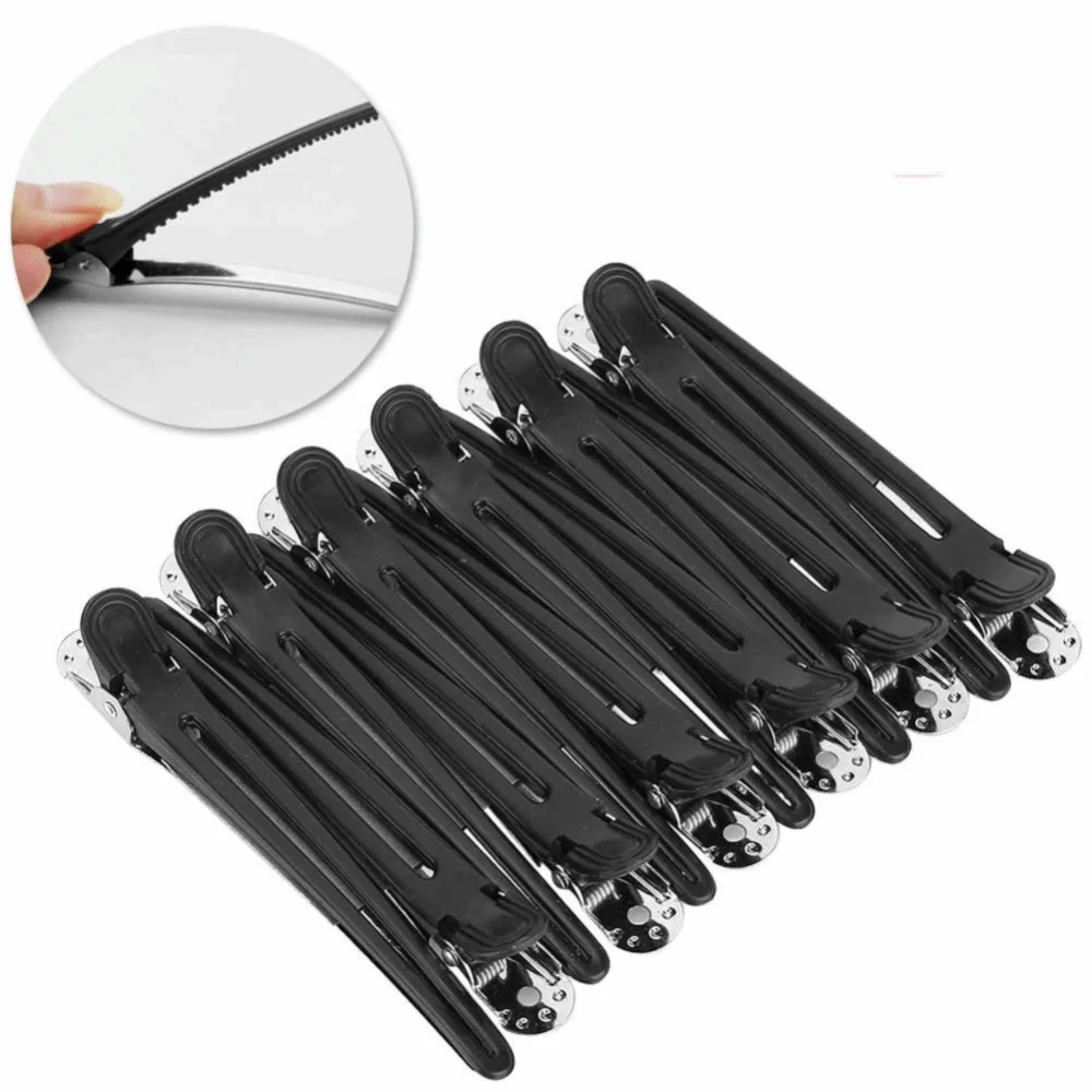 24pcs Black Positioning Hairpin Creaseless Strong Hold Duckbill Clip Professional Non-Slip Hairdressing Clips Hair Salon