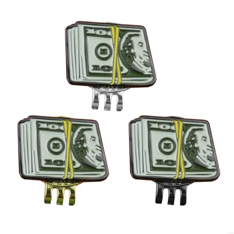 P0RF Golf Putting Alignment Aiming Clip Dollar Bill Metal Hat Clip