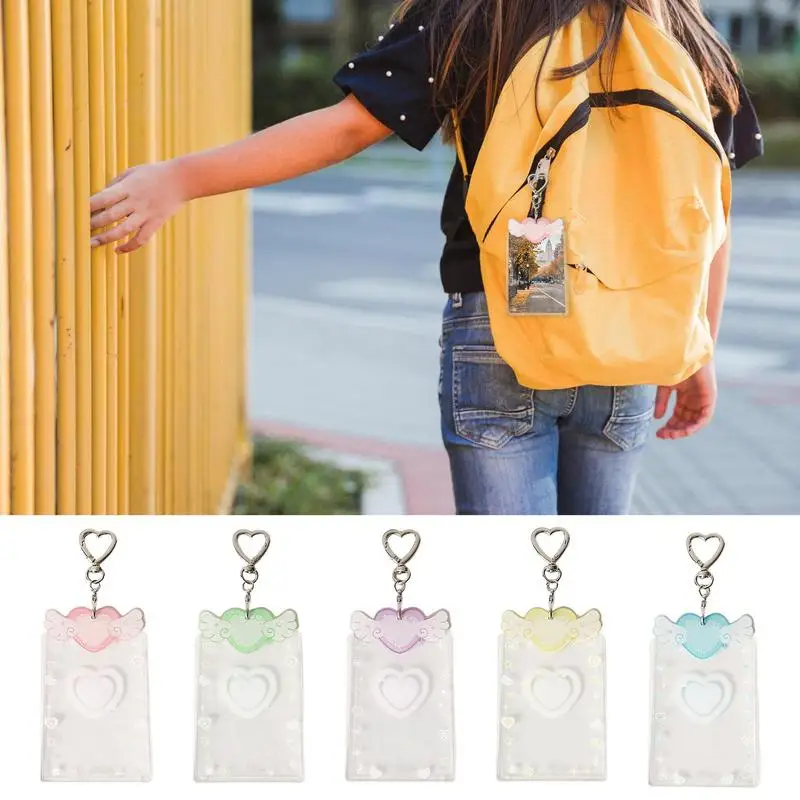 Держатель для фотокарточек, брелок для фотокарточек, чехол для ключей, акриловый милый студенческий держатель для карточек для девочек-подростков, взрослых, детей и