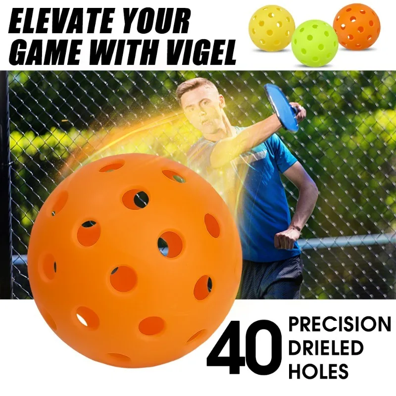 1/4 pçs bolas de pickleball bola de picles profissional 40 buracos 74mm adulto ao ar livre prática brinquedo bola couros ao ar livre bola de competição