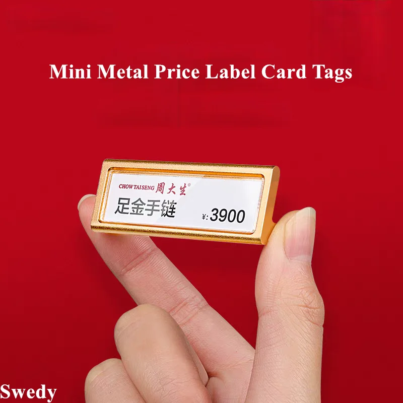 

54x15mm Metal Sign Holder Display Stand Supermark Price Tags Talker Watch Jewelry Small Price Label Paper Card Holder Stand