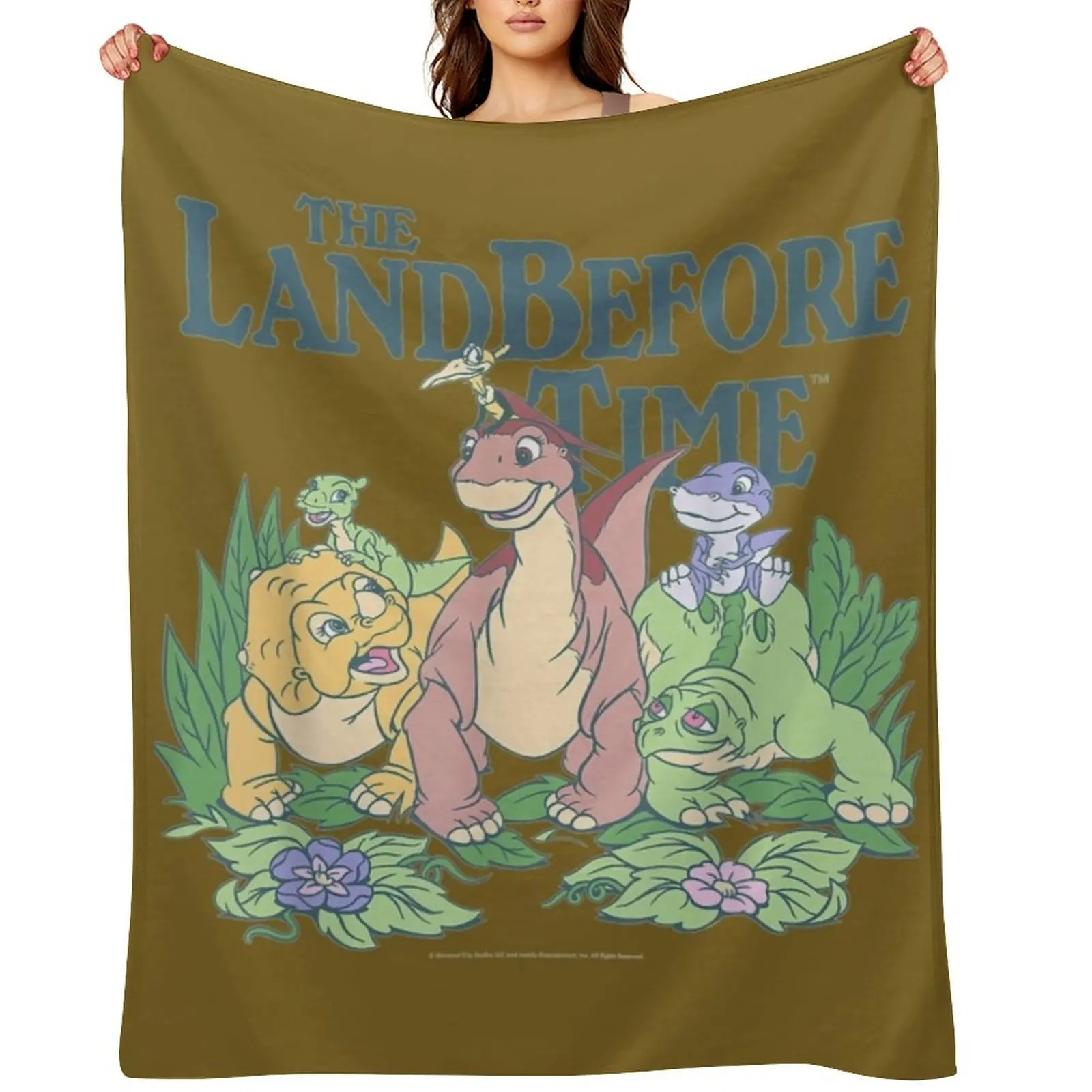 

Land Before Time Pastel Dinosaur Friends Throw Blanket Bed Fashionable Moving Single heavy to sleep Blankets